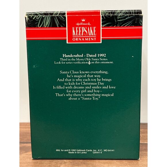 1992 HALLMARK KEEPSAKE ORNAMENT QX441-4 MERRY OLDE SANTA TEDDY BEAR STOCKING - Picture 3 of 9